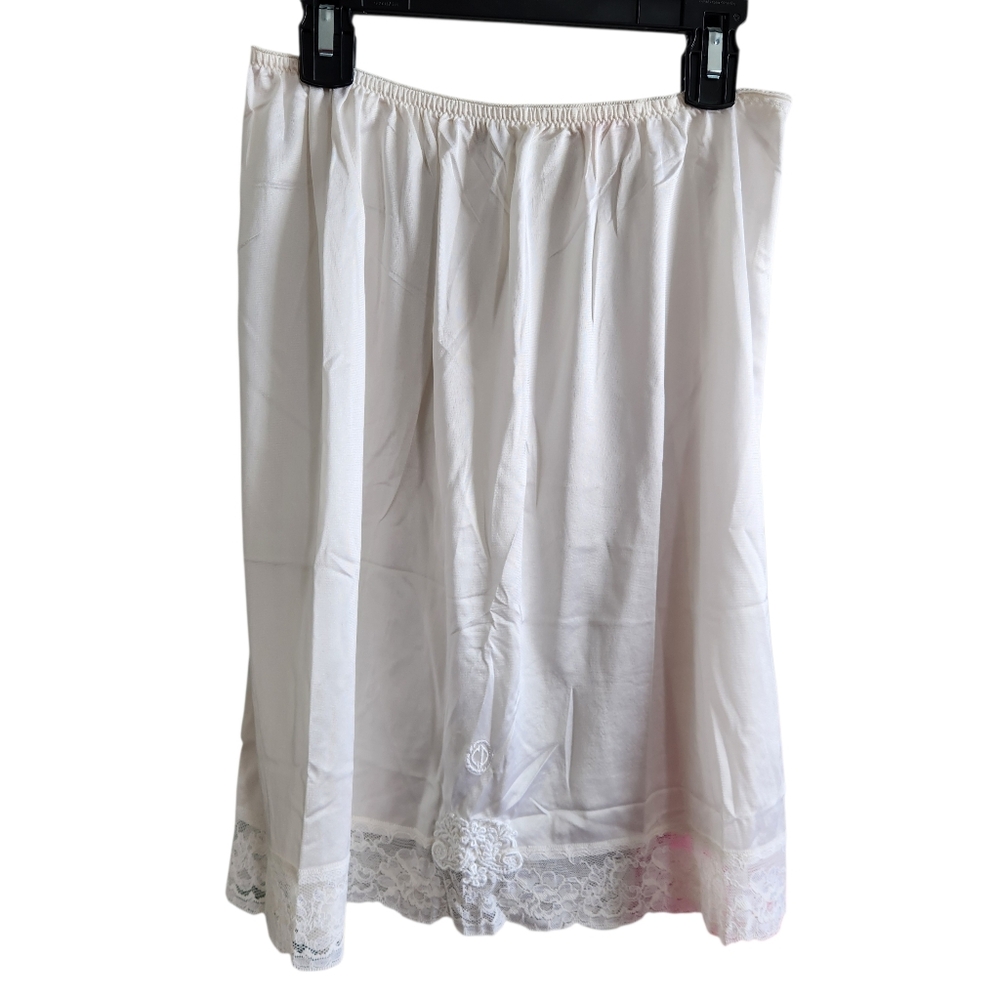 Vintage Christian Dior Lace Half Slip Skirt Nylon with Monogram 19inches